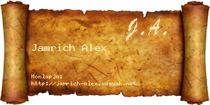 Jamrich Alex névjegykártya